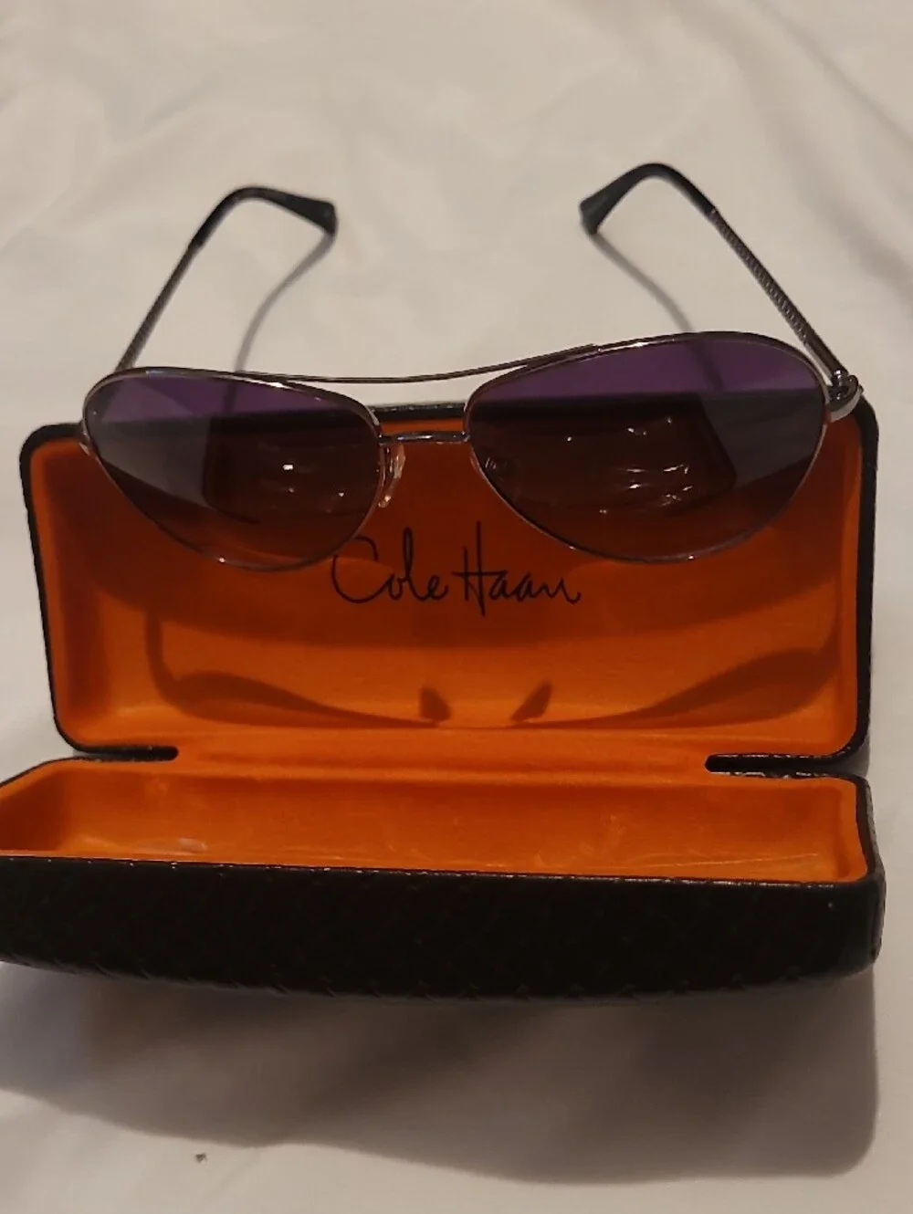 Cole Haan Aviator Sunglasses with Purple Lenses